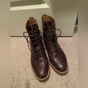 Madewell Leather Lace Up Boots